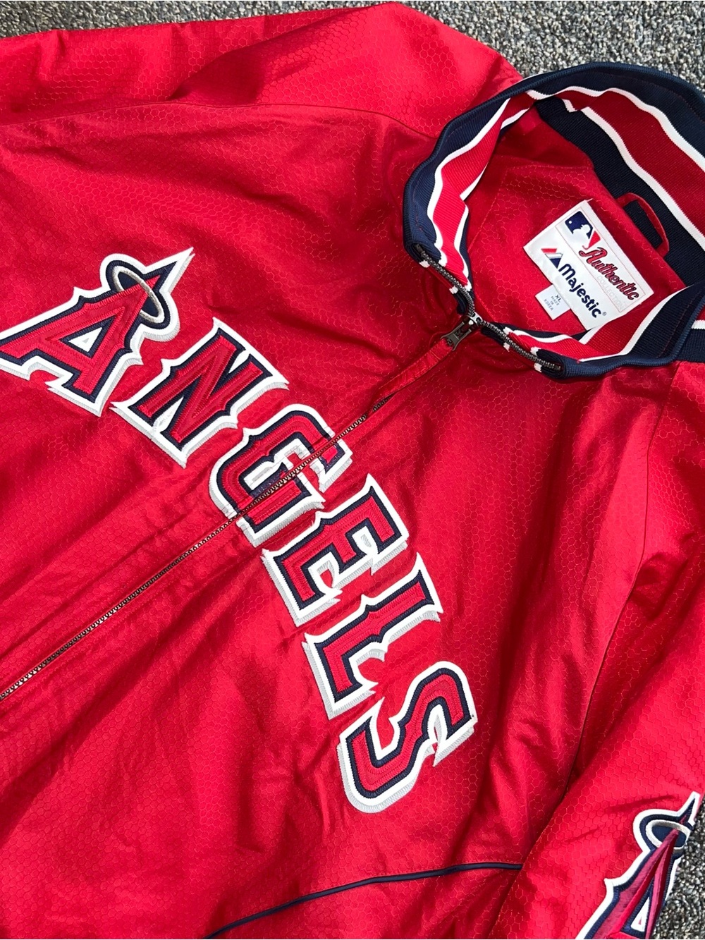 VTG Anaheim Angels MLB Authentic Collection Majestic Honeycomb Jacket Mens XL